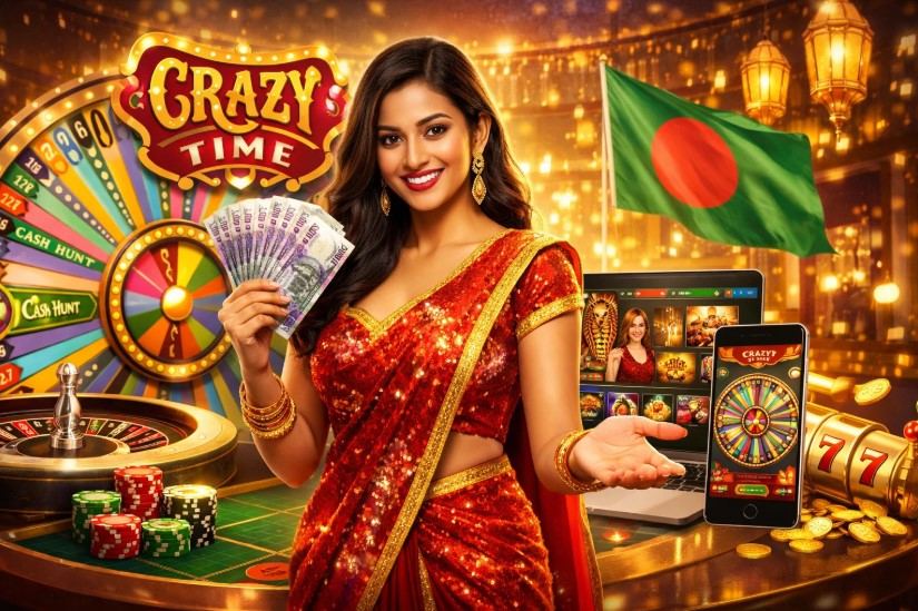 Crazy Time live wheel game show by Evolution Gaming for players in Bangladesh