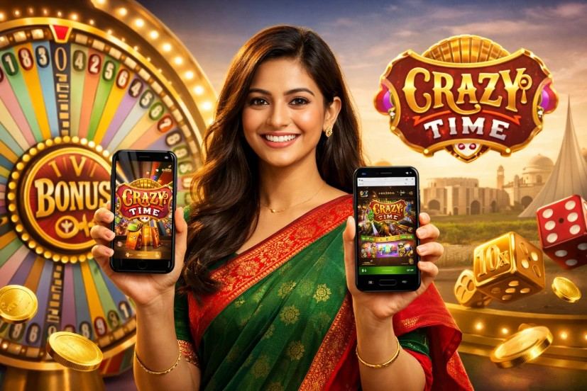 Crazy Time mobile site versus app on a smartphone in Bangladesh